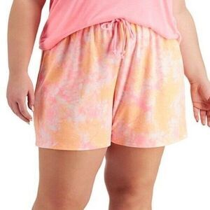Jenni Orange Pink Cotton Tie-Dyed Pajama Shorts Women's Medium NWT